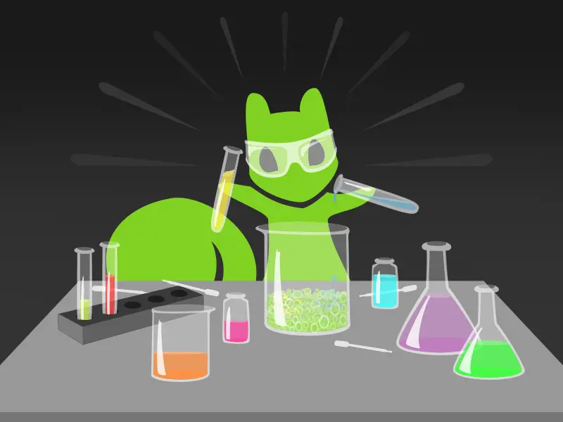 Stabby innovating with a chemistry set